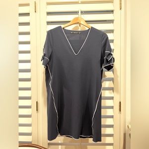Zara Navy Mini Dress with Bow Sleeves